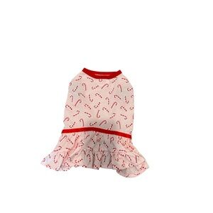 NWT, Dog Holiday Dress Size S Red and Pink Candy Cane Dress